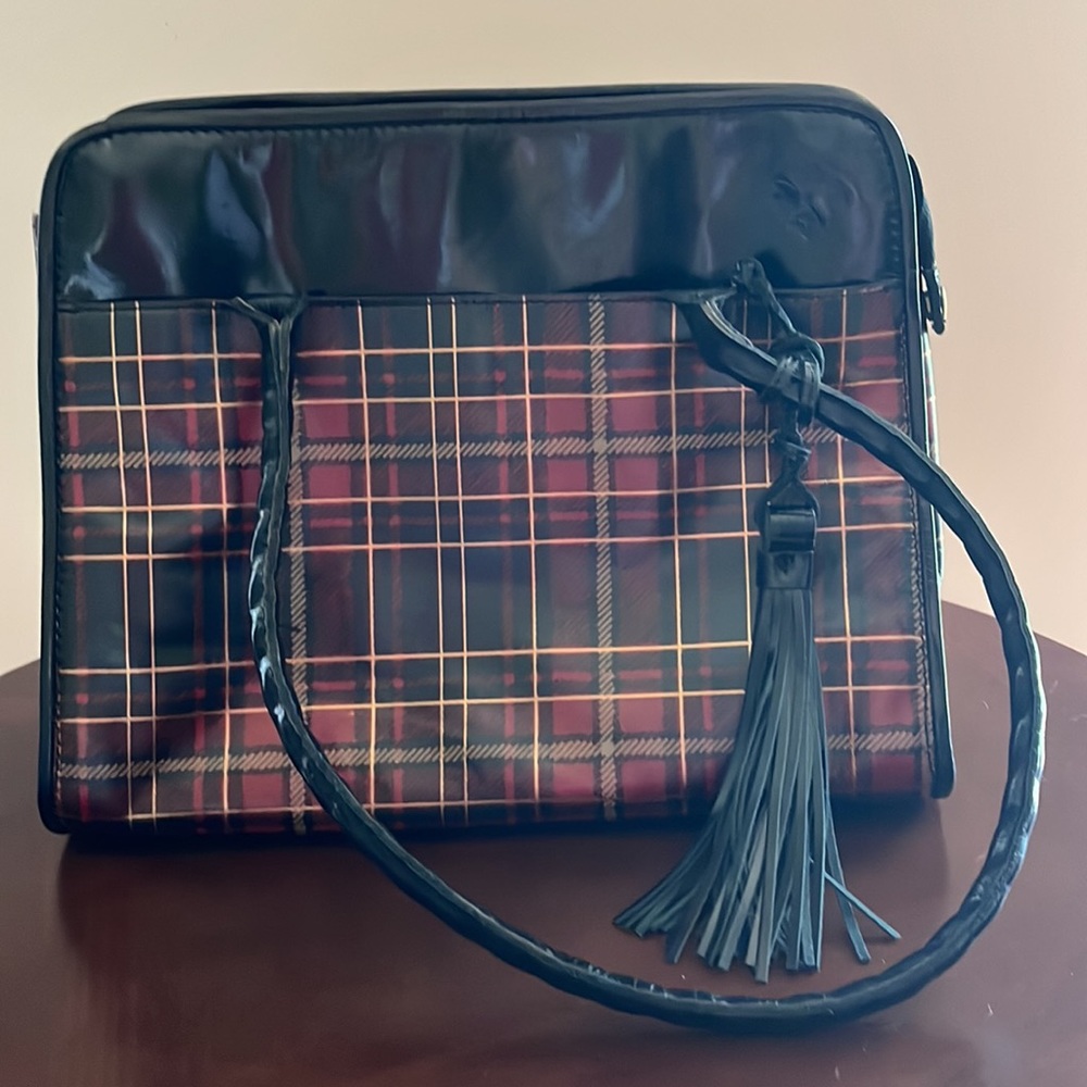 Patricia Nash Satchel- Red,Black & Gold Plaid